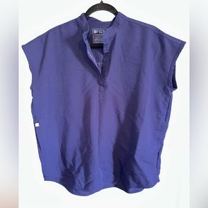 Figs Rafaela Navy Blue Scrub Top
